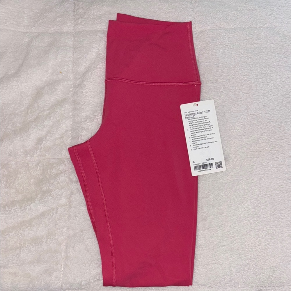 Lululemon Align HR 28”- Raspberry Coulis NWT
